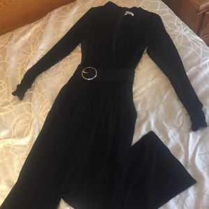 Cache Stretchy Jumpsuit with ruching and belt, S